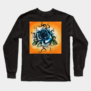 blue rose tattoo flash Long Sleeve T-Shirt